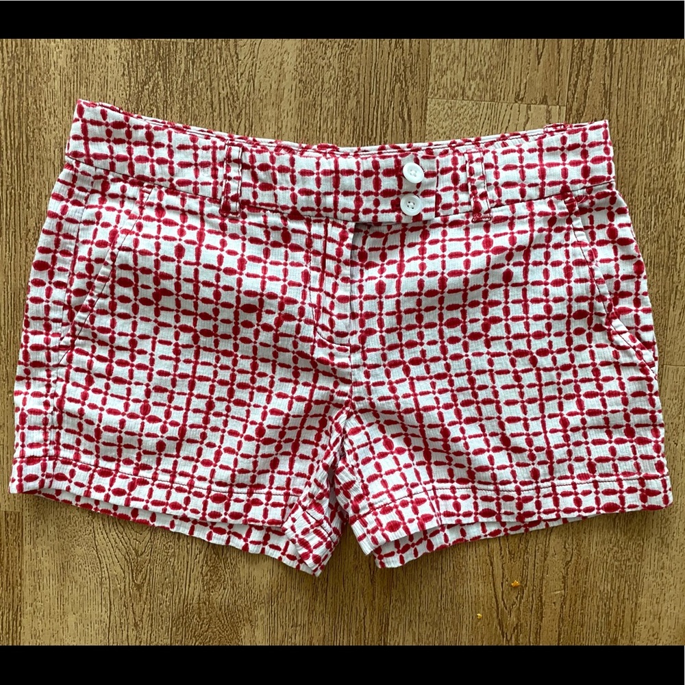 Vineyard Vines Chino Shorts Pink White Print Womens Size 0
